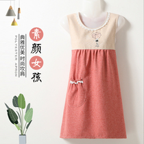 Han Edition Fashion Vest Net Red Apron Household Kitchen Horse Cute Shoulder Pure Cotton Workwear Costume Costume