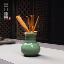 Kokushan Xinyu Six Gentleman Set Tea Clip Bamboo Tea Cups Wooden Tweezers Tea Tool Accessories