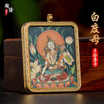 Trespassing hand painted Donka white degree Mother Buddha Hidden Necklace National Wind Zodiac Zodiacs Life Buddha Pendant Gau Box