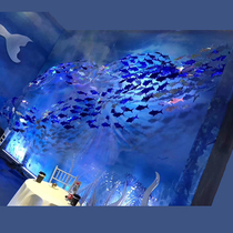 Creative Props Laser Fish Hanging Sheet PVC Shiny Pendant Suspended Ceiling Decoration Arrangement Marine Themed Shop Windows Mechen