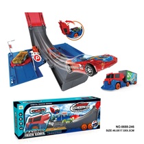 35 35-track container truck Childrens container truck track sliding car park Deformable Toy Model 6688-246