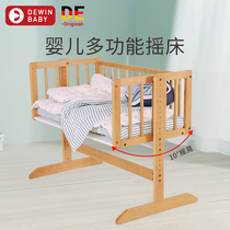 Solid Wood Newborn Crib Shaker splicing big bed coax baby artifact appease Shaker bed Children sleep safety and environmental protection
