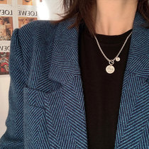 925OT buckle neckchain female to Paris alphabet round pendant red luxury neck chain