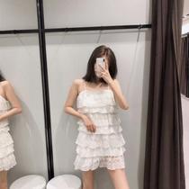 2019 Summer New Pinned Embroidered laminated decoration one-piece dress Girl with small hanging band dress 05107300251