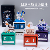 Six-One Children's Day gift 2022 calendar pendulum inspirational wooden New Year's table calendar creative and lovely ins wind and body calendar office web blogging test countdown