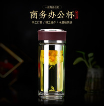 Described as double thickened insulated mens glass Business office womens portable tea cup Transparent water cup