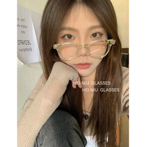 TR90 Day Ensemble Small CrowdEye Frames Women Square Transparent Flat Mirrors Ins Nets Red and Nearsighted Spectacle Frame Men Tide