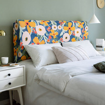 Nordic minimalist headboard cover mesh red new universal all-bag detachable washable elastic cloth art bed backrest hood protective sleeve