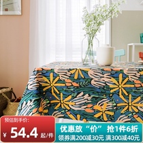 Meet Jiangnan American pastoral tablecloth Cotton and linen thickened non-slip table mat cloth water-proof and oil-proof disposable household tablecloth