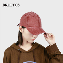 BRETTOS Wash do old baseball caps for men and women Korean fashion trend breathable vintage denim curved eaves cap cap