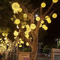 LED hanging tree on the vine ball lamp Round ball lantern Christmas Spring Festival Outdoor street square lighting Festival decorative lights