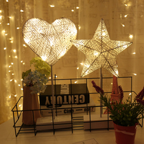 Small lantern table lamp Girl heart birthday decoration room bedroom net red dormitory night light decoration gift star light