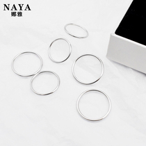 Pure Silver Light Circle Rings South Korea Brief Thin Line Rings Womens Lukewarm Wind Ins single ring Surring 2020 Not off color
