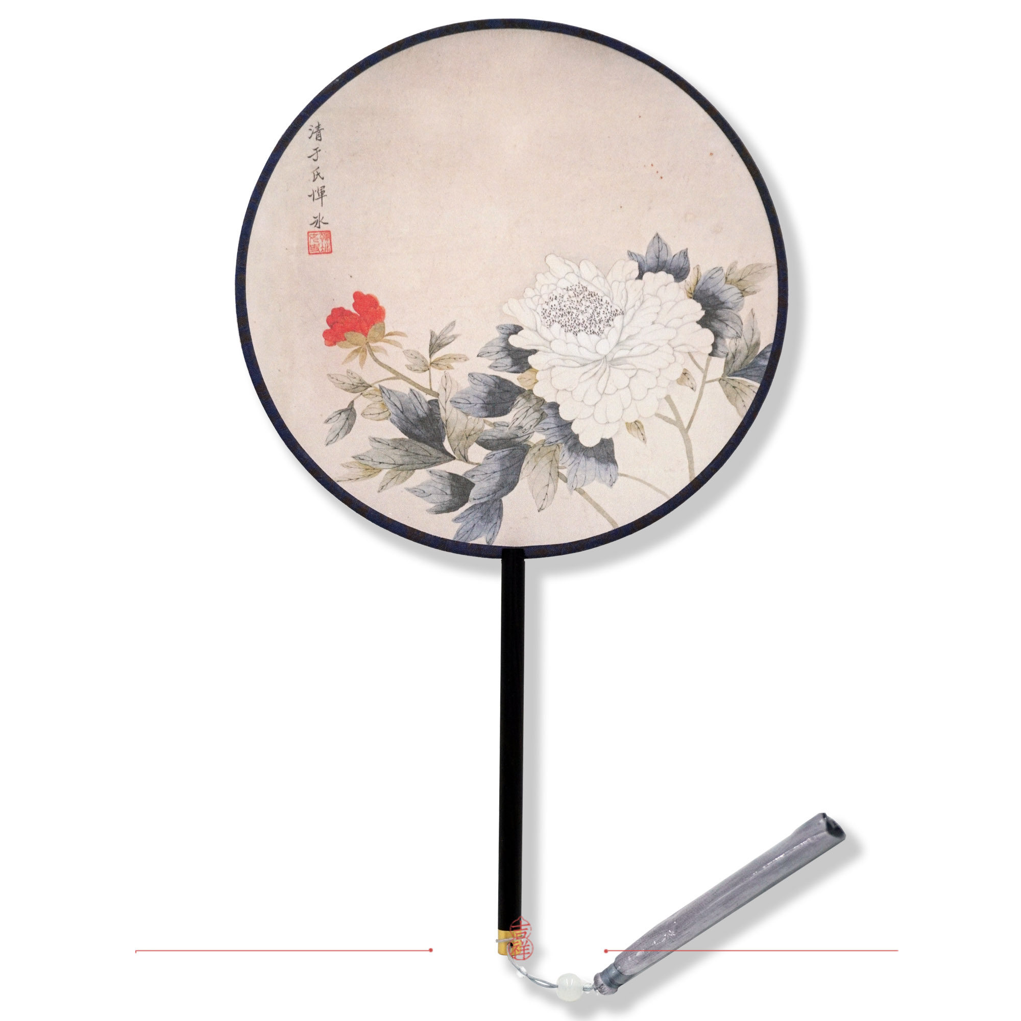 牡丹芍药团扇古风中国风扇子汉服古典宫廷宫扇团扇半透明丝￥79.