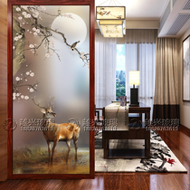 Customized minimalist modern art glass screen partition decoration living room basalt background wall grinding process