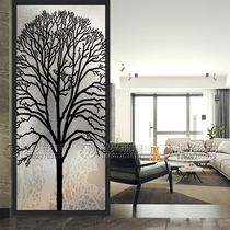 Customized minimalist modern home living room Art glass screen partition mask bedroom wall grinding process tree