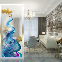 Simple modern art Glass partition wall screen Home improvement Living room entrance Translucent frosted custom tempering process