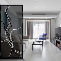 Custom art glass partition wall decoration modern simple living room frosted through double-sided screen porch background wall