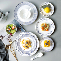 Steak dishes Western meals Italian pasta Home Creative Ceramics Day Flat Tray Shallow Pan 6 Inch 10 Inch Pasta Dish