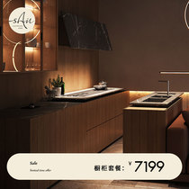 River bank cabinet custom overall modern simple Nordic warm color open kitchen kitchen cabinet custom kitchen decoration