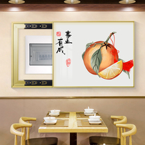 New Chinese meter box decorative painting non-perforated distribution box blocking restaurant Chinese wind switch box hanging painting