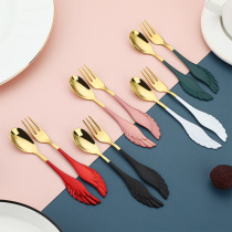 304 stainless steel coffee spoon Creative spoon ins net red wing spoon Ice cream spoon Dessert spoon fork Ice cream spoon