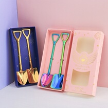 Cute stainless steel spoon Spade spoon Creative coffee spoon Dessert cake spoon Watermelon spoon Ice cream spoon