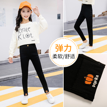 Girls jeans 2020 Autumn new female children Classic Joker Slim embroidered denim stretch pants