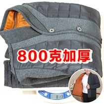 Middle-aged and elderly cotton-padded jacket mens camel wool padded jacket elderly warm clothes plus velvet thickening grandpa and father winter coat