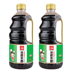 玉兔 清香米醋1L*2桶装 中华老字号家用香甜炒菜饺子凉拌酿造香醋