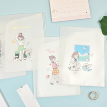 6-in A4 information clip file bag streaming sand bright sheet exam paper clip study office containing clip L type insert page information book Han version file multilayer information clip brief about large capacity Six-in transparent folder