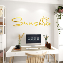 Sunshine little sun 3d three-dimensional wall stickers English letters creative Nordic ins bedroom living room background wall decoration painting