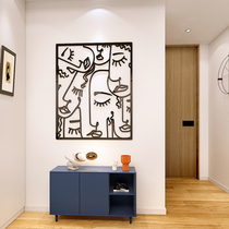 Simple line stickers literary abstract art porch wall decoration European-style background wall living room modern wall stickers