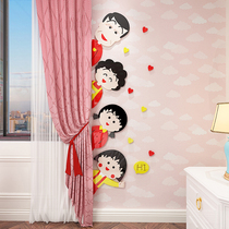 Cherry Maruko 3d acrylic three-dimensional wall sticker dormitory girl cartoon childrens room school self-adhesive paper painting