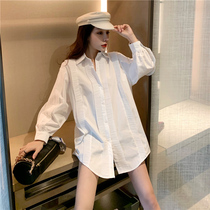 Port Wind Sexy White Shirt Woman Chic Early Autumn Design Sensation A Very Fairy blouse foreign air 100 lap shirt bf