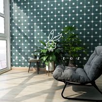 Nordic minimalist style Living room balcony kitchen background wall tile Bathroom bathroom Dark green fashion non-slip floor tile