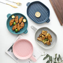 Nordic ins Wind ceramics household creative Net red dish plate baking plate oven with large steak Western plate fish plate