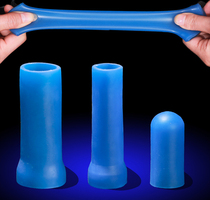 New mens Luoshan penis silicone protective cover jj stretching exerciser suction cover connecting sleeve accessories hair method