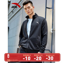 Anta coat mens 2021 new winter mens plus velvet cardigan official website flagship sportswear casual top