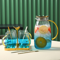 Cold kettle glass heat-resistant water of high color value large-capacity water bottle cold boiled water Cup pao cha hu set liang shui hu