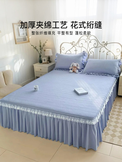 Jieliya Cotton Bed Skirt 싱글 피스 2025 새로운 공주 스타일 못생긴 헴 매트리스 커버 사계절 Universal Bed Skirt Jieliya Cotton Bed Skirt 싱글 피스 2025 새로운 공주 스타일 못생긴 헴 매트리스 커버 사계절 Universal Bed Skirt