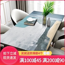 (Q elastic silicone table mat)Tasteless tablecloth waterproof oil-proof and anti-scalding modern art abstract coffee table table mat thick