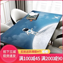 (Q elastic silicone table mat)Waterproof oil-proof anti-scalding leave-in tablecloth cartoon Nordic desk coffee table table mat thick