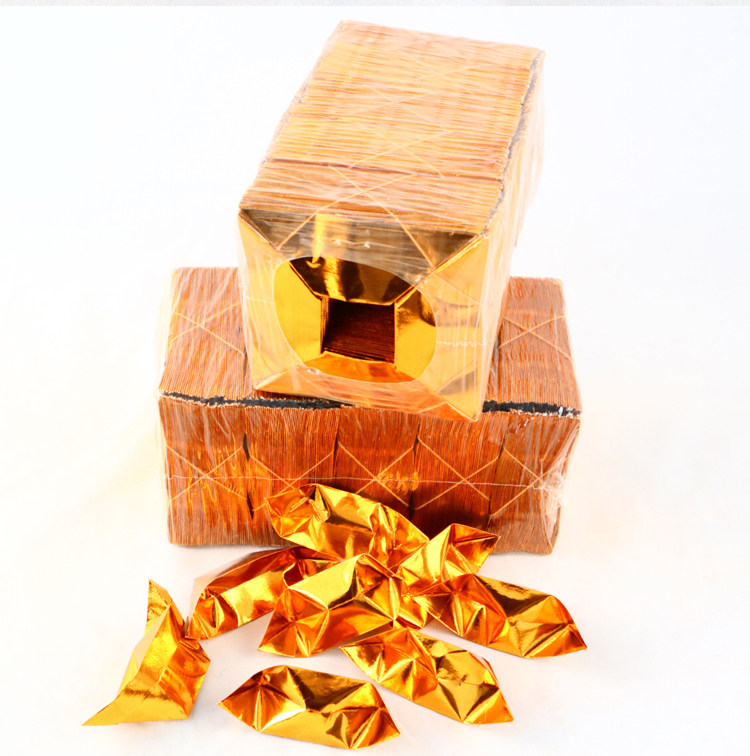 切角金元宝纸半成品烧纸清明节锡箔纸祭祀纸钱金银纸元宝折纸
