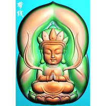 Follow the shape sitting lotus baby Guanyin carved picture JDP gray picture bmp relief picture jade carving picture