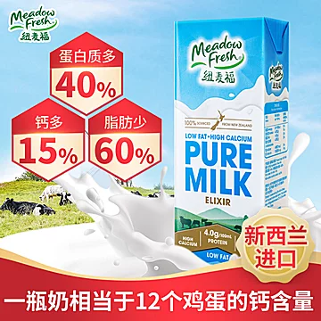 纽麦福新西兰进口低脂高钙纯牛奶250ML*24盒[5元优惠券]-寻折猪