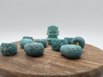 Pinxuange turquoise Tibetan printing vajra pestle and passion seed death three-way side hanging top bead pendant back cloud old-fashioned carving