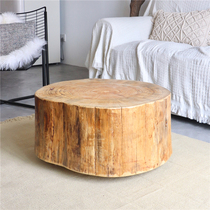 Original eco-natural log tea table Minjuku Ideas for old art and small round table edge a few hotels corner a few