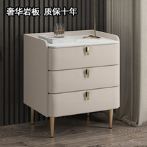 Light extravagant bed head cabinet multifunction bedroom solid wood nets red ins wind rock plate extremely minimalist with modern bedside containing cabinet