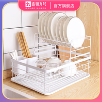 Building number 9-day style iron art cutlery containing dish rack multifunctional kitchen shelve large capacity draining bowl rack